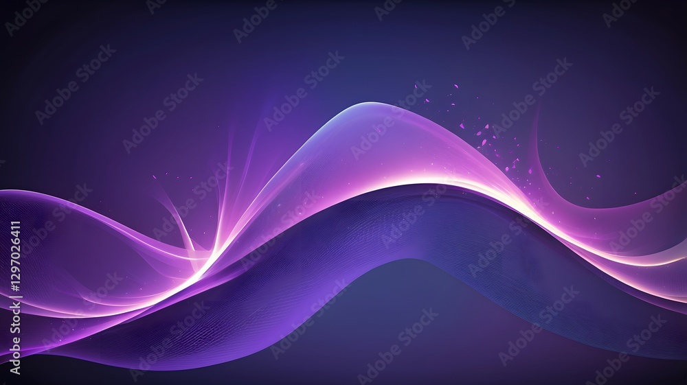 Poster vibrant gradient abstract wave frame science & tech presentation template