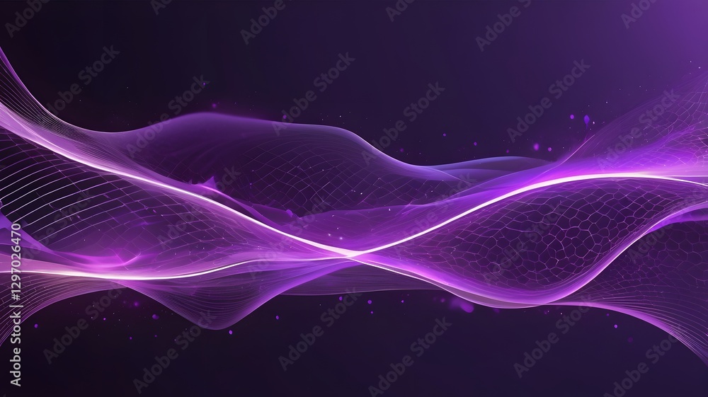 Aufkleber vibrant gradient abstract wave frame science & tech presentation template