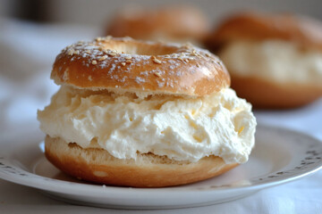 Bagel Sandwich with Fluffy Cloud-Like Cream Cheese