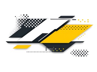 Abstract Geometric Shapes Featuring Yellow Black And White Colors