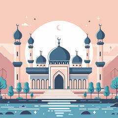 vector image of a beautiful mosque