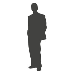 Silhouette of a Business Professional: A stylized silhouette of a businessperson, conveying an air of authority, confidence, and professionalism in a minimalist and versatile composition. 