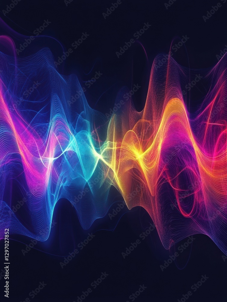 Leinwandbilder Stunning vibrant sound waves illustrating energy and movement in a visually captivating display of colors. Generative AI