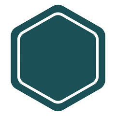 Hexagonal Shape Design: A minimalist illustration of a geometric hexagon with a unique teal color. Featuring clean lines and a modern aesthetic.