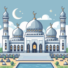 vector image of a beautiful mosque