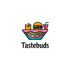 Colorful Restaurant Logo Burger and drink fast food logo design vector Illustration of fast food