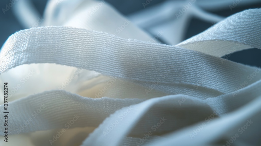 Poster a close-up shot of a white cloth laid out on a table, perfect for adding texture and interest to you