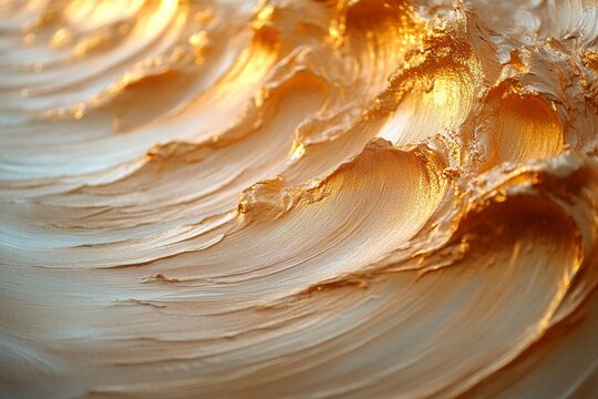 Creative golden wave texture highlights an artistic approach to capturing movement and light in a stunning canvas design
