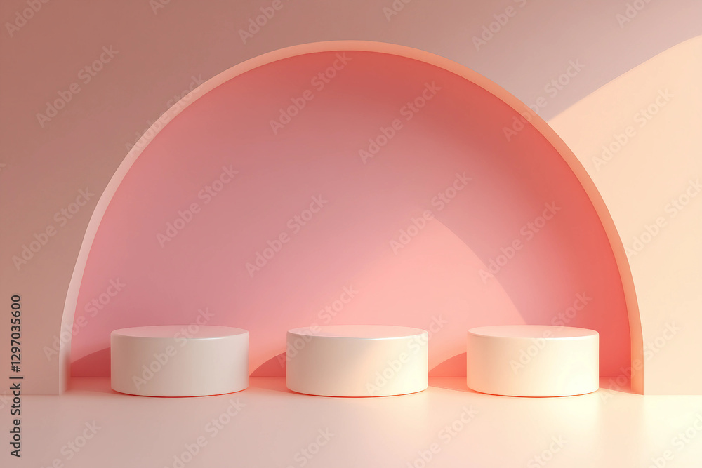 Poster 3d render of podium with lighting platform made with generative ai