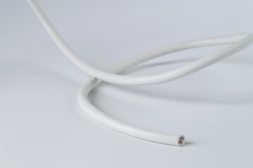 One insulated electrical wire isolated on white