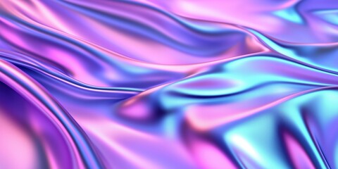 Obraz premium Holographic iridescent colorful abstract flowing cloth background