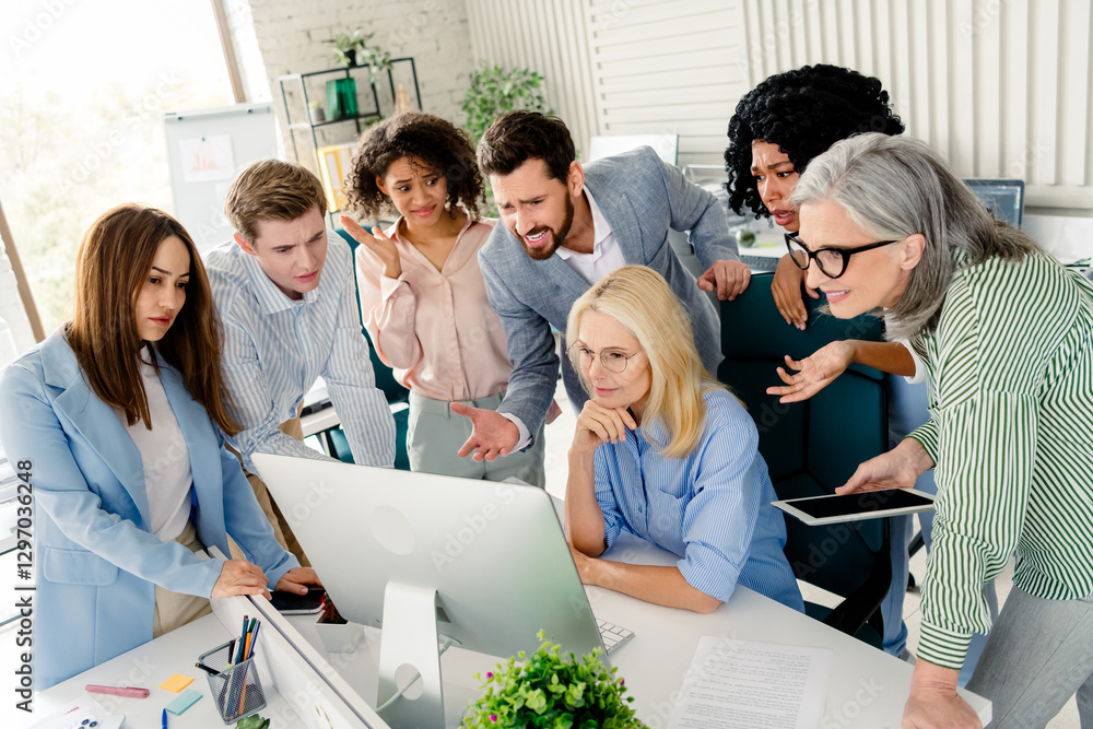 Aufkleber diverse team collaborating on a project in a modern office setting displaying teamwork and cooperati