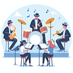 vector image of people playing music