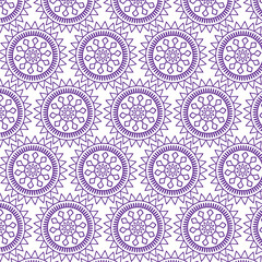 Bright Floral Pattern with Repeating Geometric Design