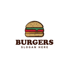 Burger mascot logo design vector template