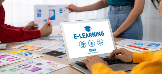 E-learning website with brisk sofware for student to study online on the internet network
