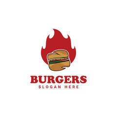 Burger mascot logo design vector template