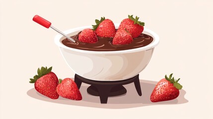 Chocolate Fondue with Strawberries