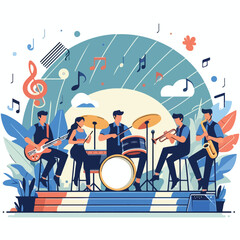 vector image of people playing music © Gusti Aji