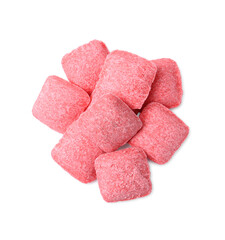 Pile of rat poison isolated on white, top view