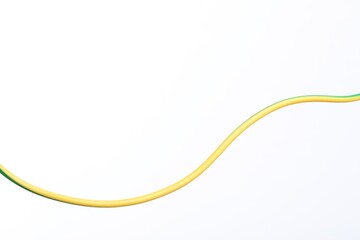 One colorful electrical wire on white background