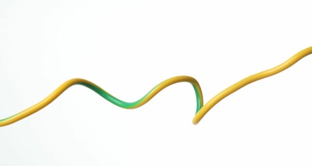 One colorful electrical wire on white background