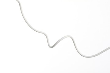 One color electrical wire on white background