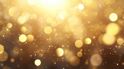 A mesmerizing display of shimmering golden bokeh lights, creating a warm and festive atmosphere.