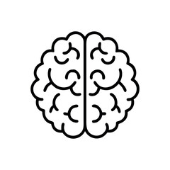 Black and White Brain Icon Illustration Design