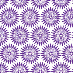 Bright Floral Pattern with Repeating Geometric Design