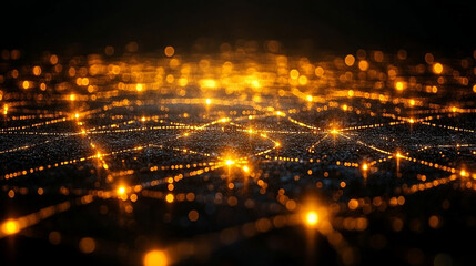 Fototapeta premium A digital concept illustrating the convergence of finance and blockchain networks, symbolizing innovation, decentralization, and modern technology in financial transactions.