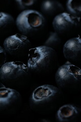 High-Quality Macro Photography of Fresh Blueberries with Detailed Texture