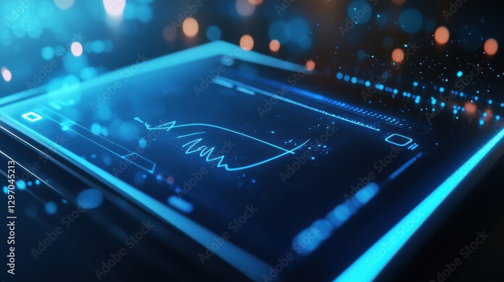 Leinwandbilder innovative digital display showcasing futuristic technology in a vibrant design with glowing element