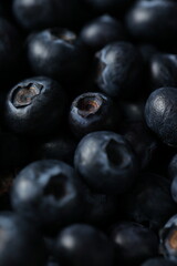 High-Quality Macro Photography of Fresh Blueberries with Detailed Texture
