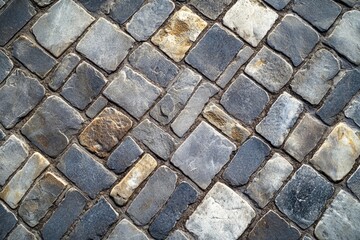 Close up of a cobblestone floor with intricate details and texture