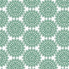 Bright Floral Pattern with Repeating Geometric Design