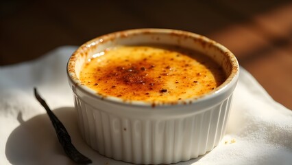 Classic Vanilla Bean Cr&egrave;me Br&ucirc;l&eacute;e with Caramelized Sugar Crust