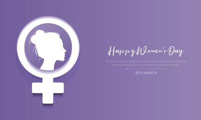 8th March - International women's day post and greeting card design. Happy Woman's day celebration poster and background vector illustration .