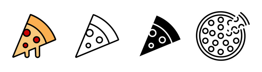 Pizza vector icon for fast food. Pizza slice icon