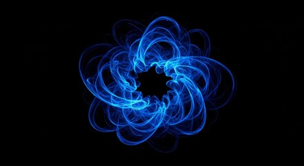 Obraz premium Blue Energy Vortex Abstract - Glowing blue abstract energy vortex with a black background. Perfect for technology, science, or mystical themes