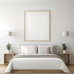 Minimalist neutral-toned bedroom with modern decor