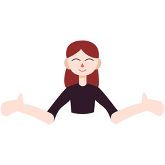 Woman smiling and holding hand up