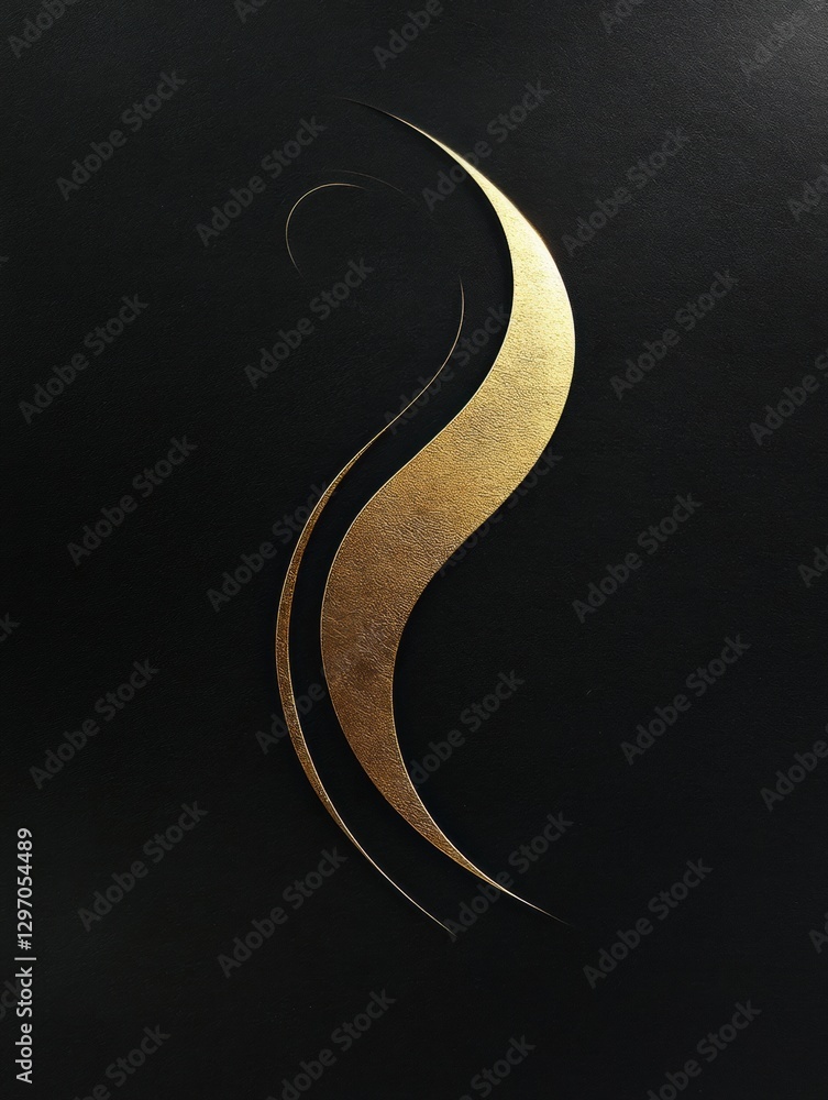 Leinwandbilder Elegant golden pattern on dark background showcases modern artistic design concepts and minimalist aesthetics. Generative AI
