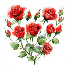 Naklejka premium beautiful arrangement of red roses with green leaves, showcasing vibrant colors and delicate details, perfect for expressing love and affection