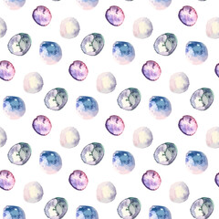 Watercolor  Vector Abstract Circles Seamless Pattern, Soft Artistic Design