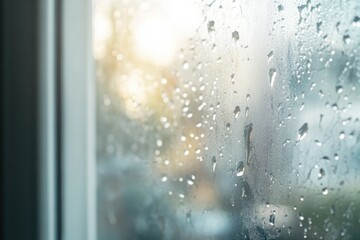A close-up shot of raindrops on a window, perfect for a weather-themed image