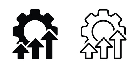 Operational excellence vector icons set. Production growth sign