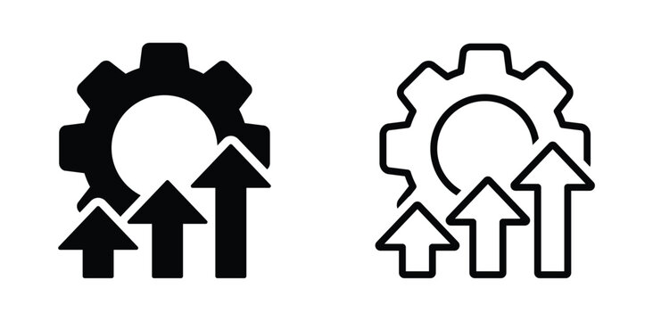 Operational excellence vector icons set. Production growth sign