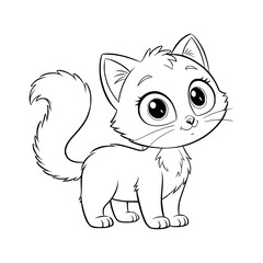 Cute Baby cat Coloring Page