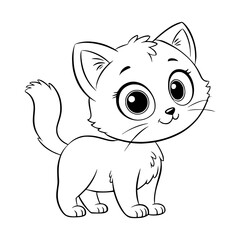 Cute Baby cat Coloring Page